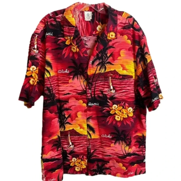 VINTAGE Hawaiian Button Up Shirt. Made in Hawaii. 
Size: XL - Picture 1 of 9